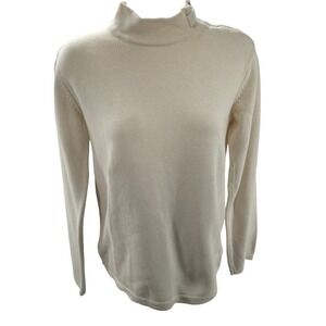Armani Exchange AX Mock Neck‎ Button Detail Cream Knit Sweater XS